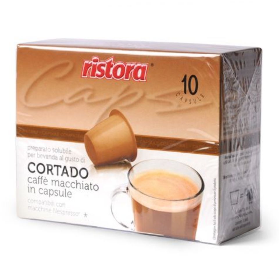 Picture of 10 Ristora Cortado capsules compatible with Nespresso coffee machines