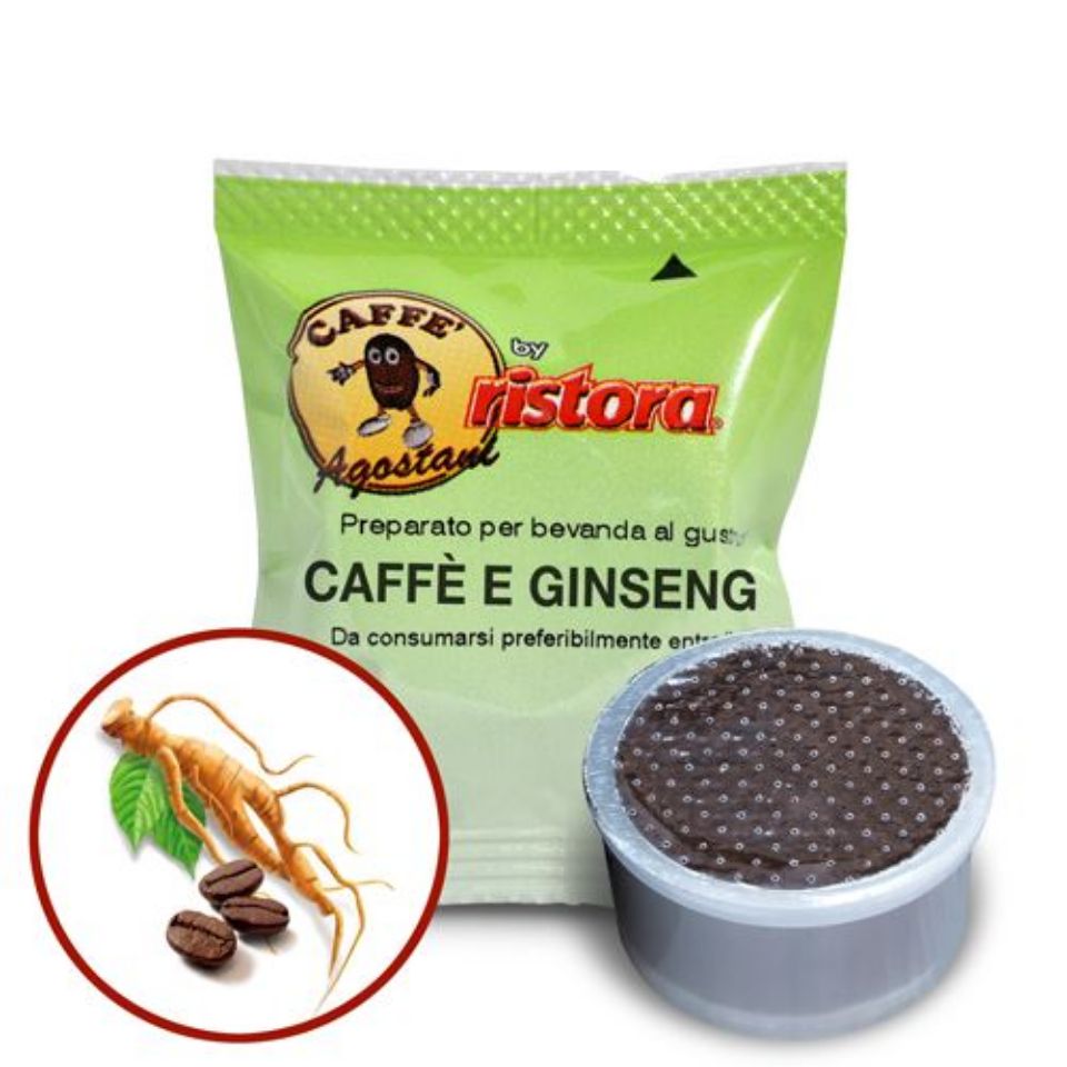 Picture of 50 Agostani by Ristora GINSENG COFFEE capsules compatible with Lavazza Espresso Point system