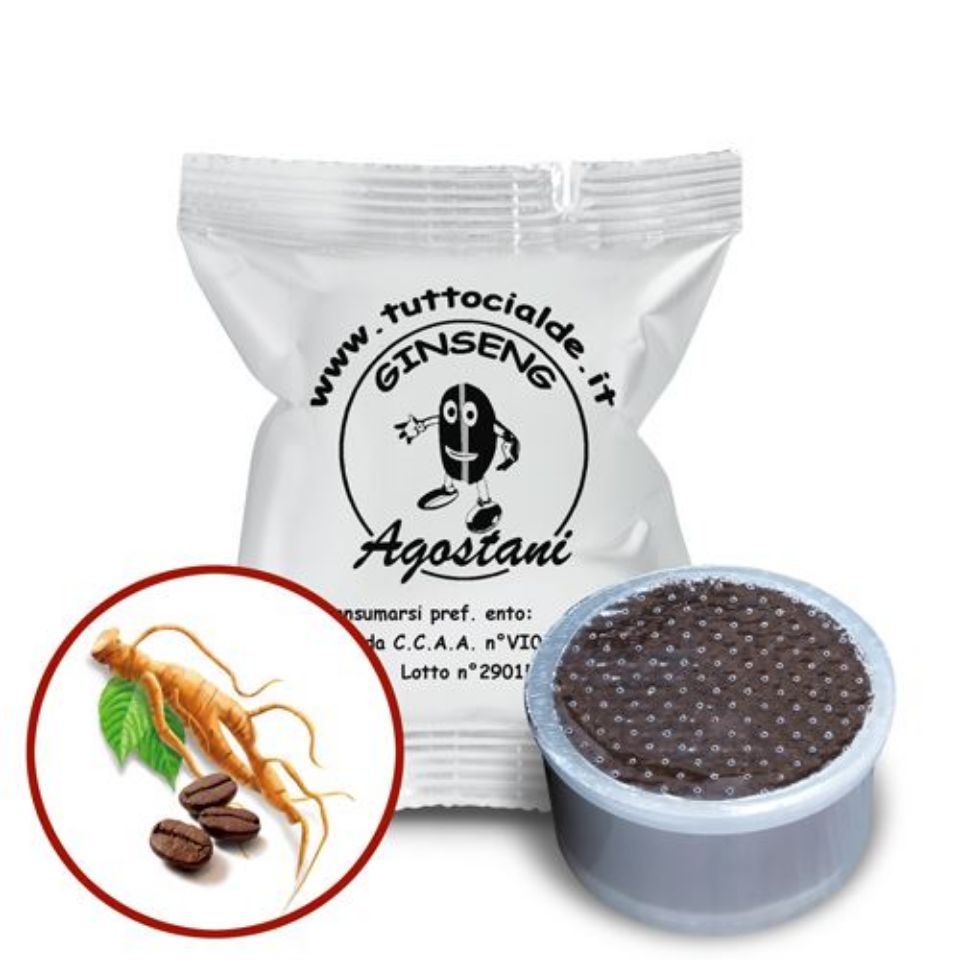 Picture of 50 GINSENG flavored Agostani coffee pods Lavazza Espresso Point compatible