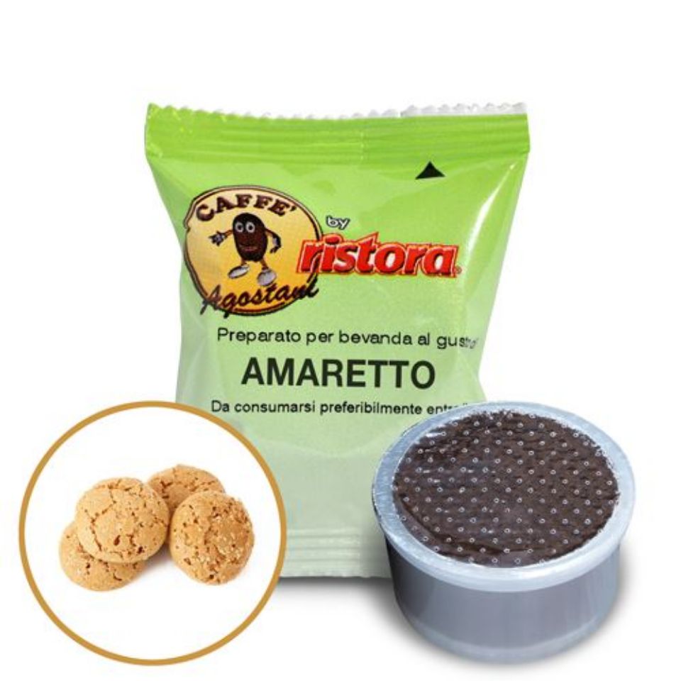 Picture of 50 Agostani by Ristora Cappuccino capsules flavored with AMARETTO compatible with Lavazza Point System