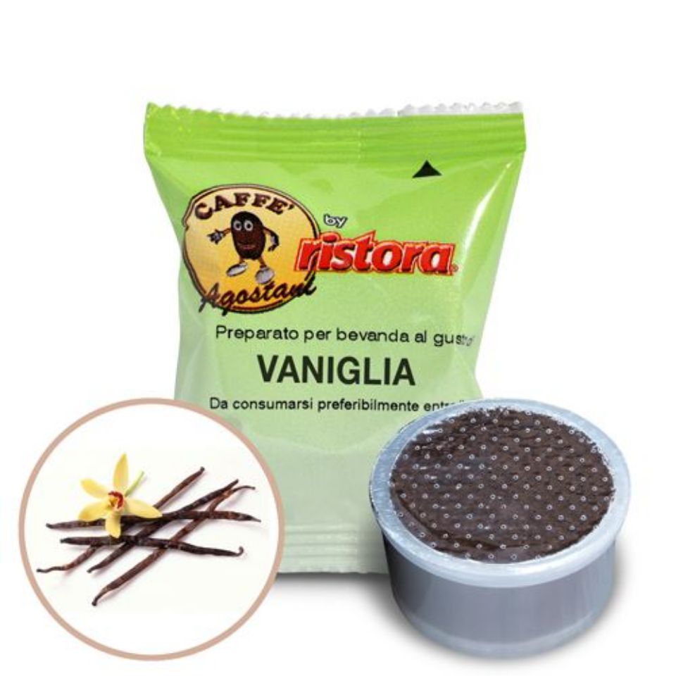 Picture of 50 Agostani by Ristora Cappuccino capsules flavored with VANILLA compatible with Lavazza Point System