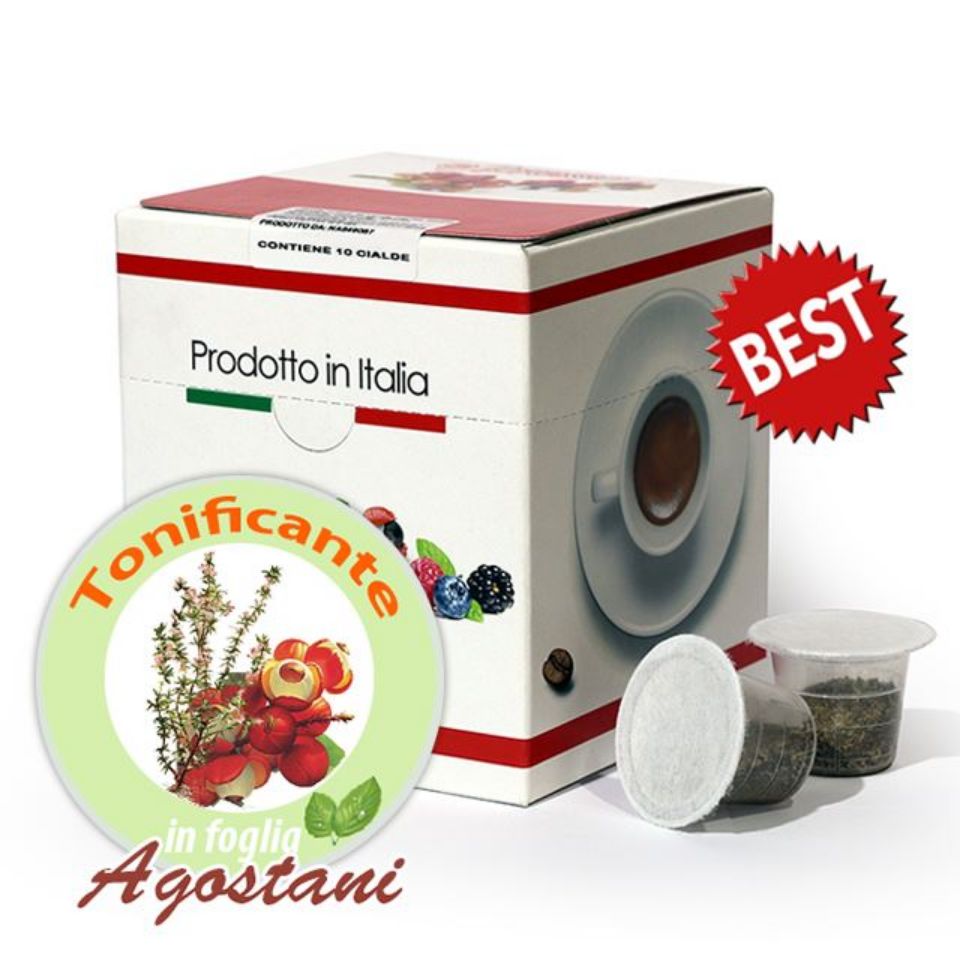 Picture of 10 caps of Agostani Best Toning herbal tea compatible with Nespresso system Picture of 10 caps of Agostani Best Toning herbal tea compatible with Nespresso system
