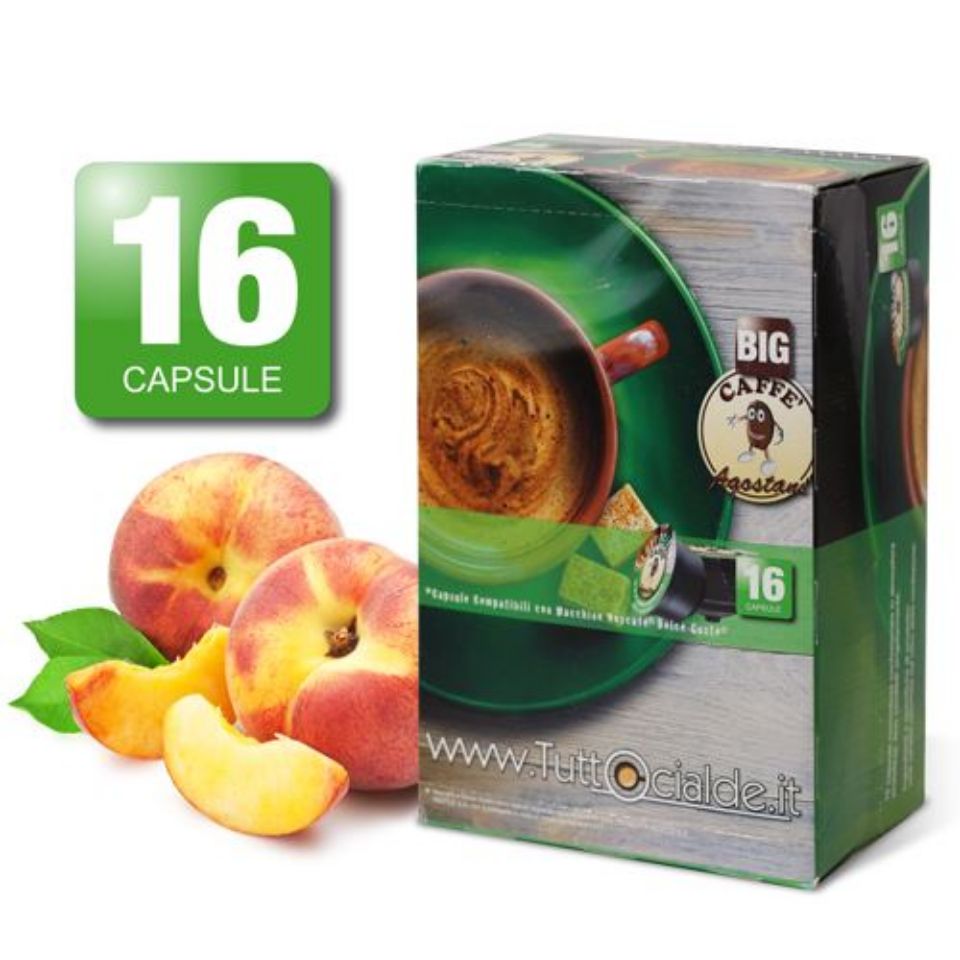 Picture of 16 Agostani Big Peach Tea capsules compatible with Nescafé Dolce Gusto system