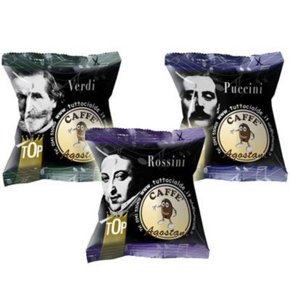 Picture of Tasting Kit Agostani coffee capsules compatible Lavazza Blue and Lavazza In Black machines Picture of Tasting Kit Agostani coffee capsules compatible Lavazza Blue and Lavazza In Black machines