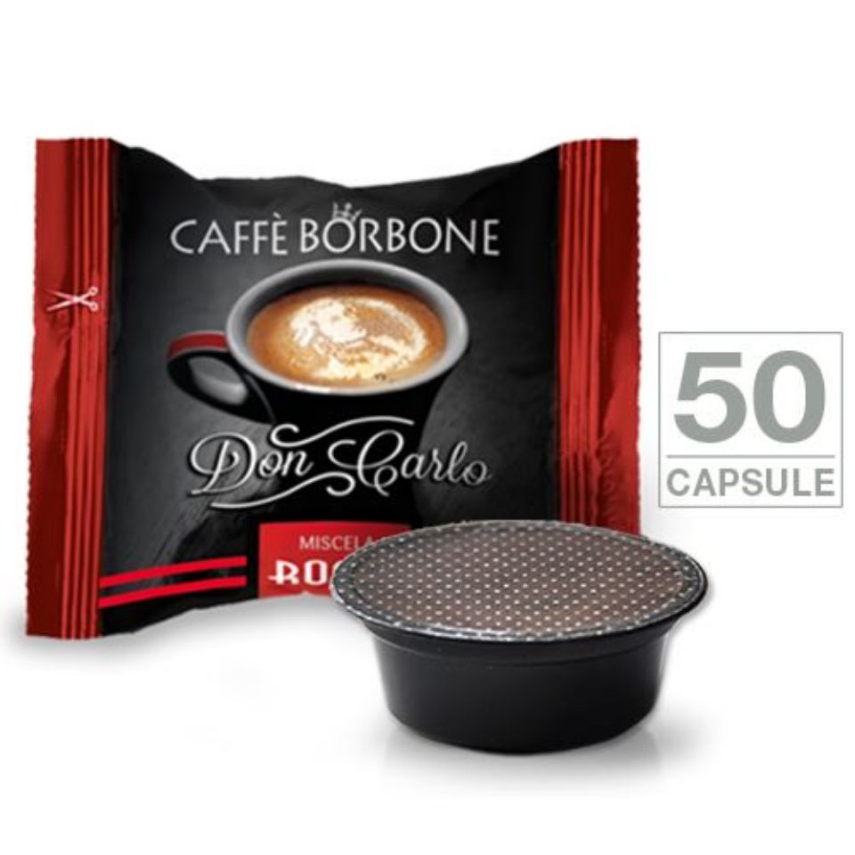 Picture of 50 Capsule Don Carlo caffè Borbone  miscela ROSSA (compatibili Lavazza A Modo Mio)