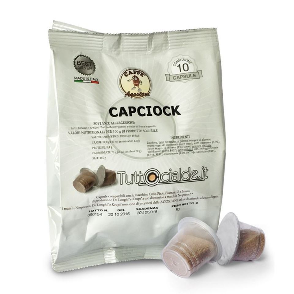 Picture of 10 caps of Agostani Best Silver Capciock compatible with Nespresso system