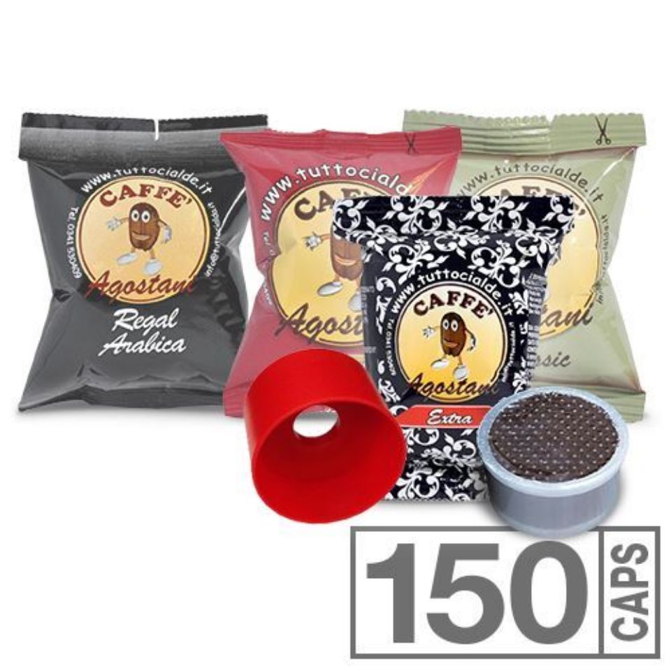 Picture of LAUNCH OFFER: 150 Mixed Agostani coffee pods compatible with Lavazza Espresso Point + Adapter for Lavazza COMPACT Maxi Bidose Machine Free Shipping