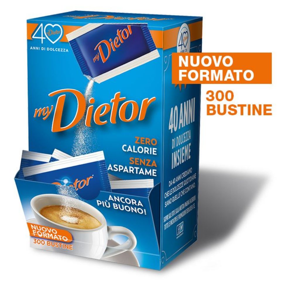 Picture of Dietor, new format of 300 sachets of low-calorie sweetener alternative to sugar