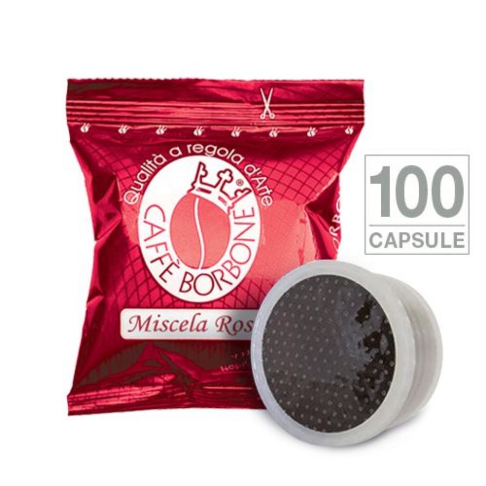 Picture of 100 Caffè Borbone RED Blend capsules compatible Lavazza Espresso Point