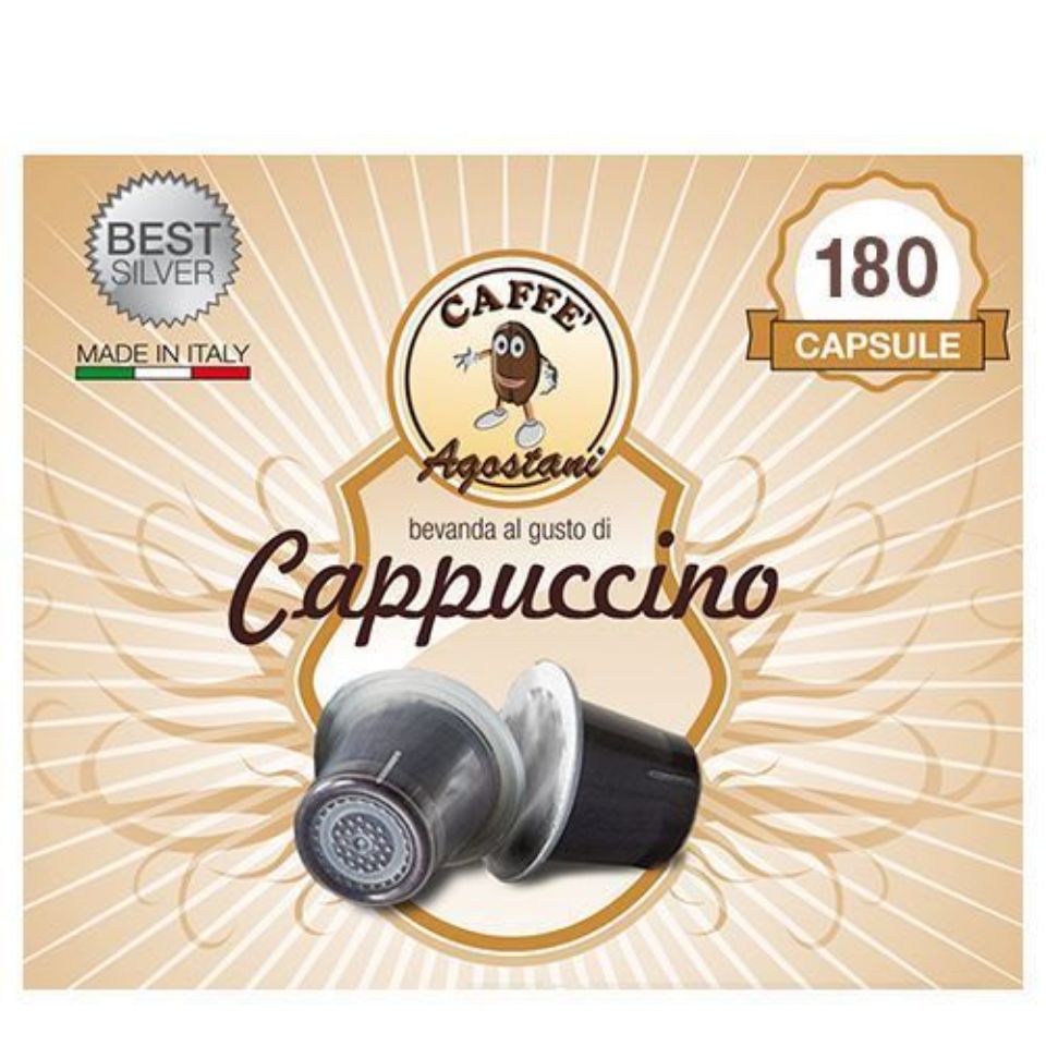 SPECIAL OFFER: 180 caps of Caffè Agostani BEST Cappuccino compatible with  Nespresso system Free Shipping