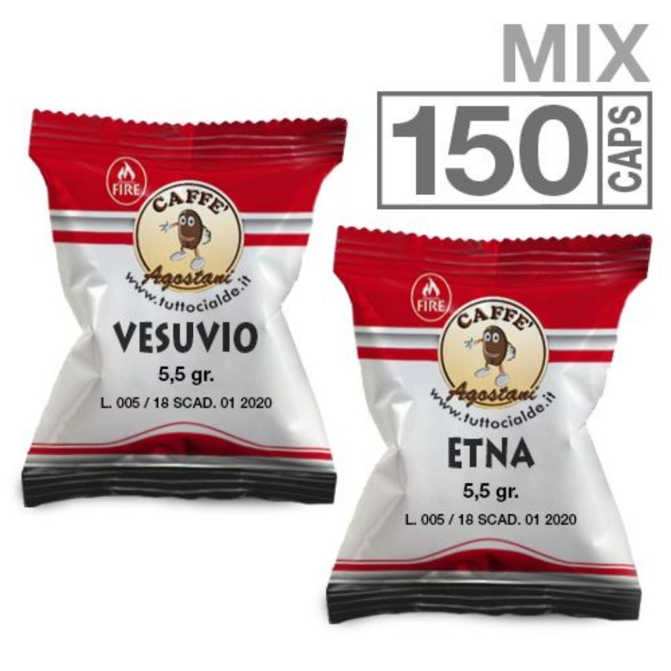 Picture of LAUNCH OFFER: 150 mixed coffee capsules Agostani Fire compatible Fiorfiore Coop with Free Shipping Picture of LAUNCH OFFER: 150 mixed coffee capsules Agostani Fire compatible Fiorfiore Coop with Free Shipping