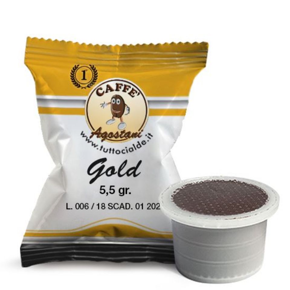 Picture of 50 Agostani Primo Gold coffee capsules compatible with Uno System Indesit and Maranello