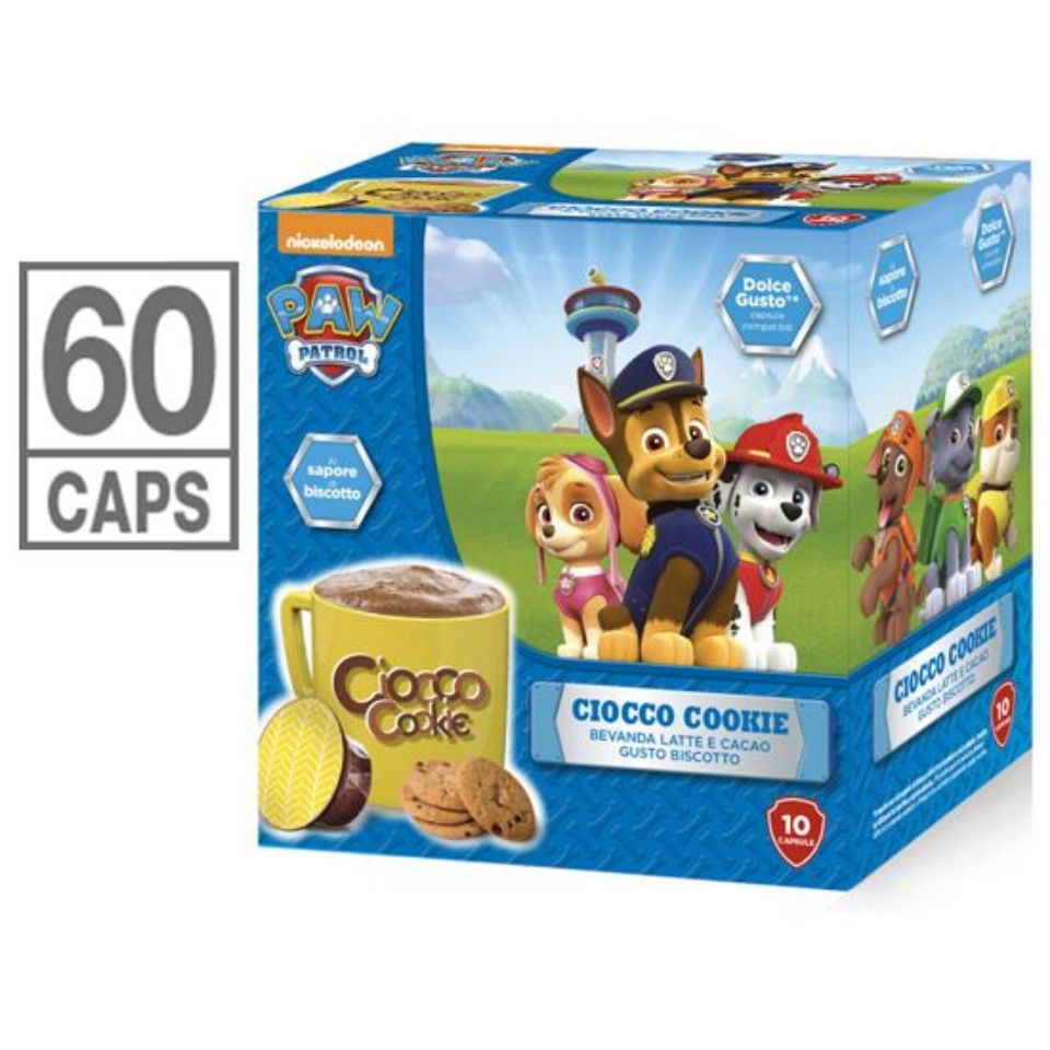 Picture of 60 PAW PATROL Chocolate Cookie Capsules Compatible with Nescafé Dolce Gusto system (* with Free Shipping)