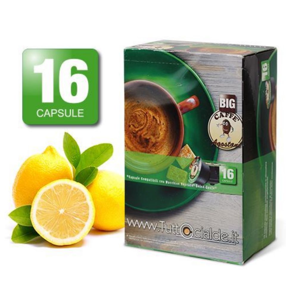 Picture of 16 Agostani Big Lemon Tea Capsules Compatible with Nescafé Dolce Gusto system