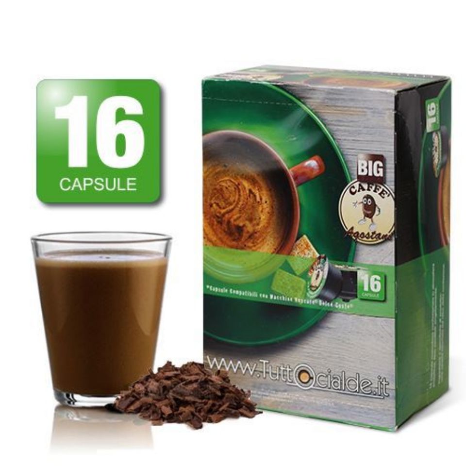 Picture of 16 Agostani Big Chocolate Capsules compatible with Nescafé Dolce Gusto system