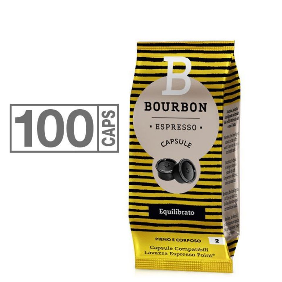 Picture of 100 capsules of Bourbon EQUILIBRATO produced by Lavazza compatibile with Espresso Point