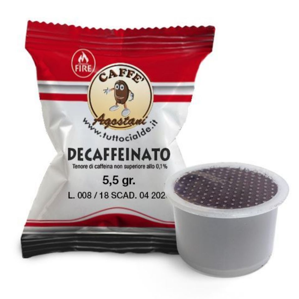 Picture of 50 Agostani Fire DECAFFEINATED coffee capsules compatible with HIM, Espressitaliani and Italico