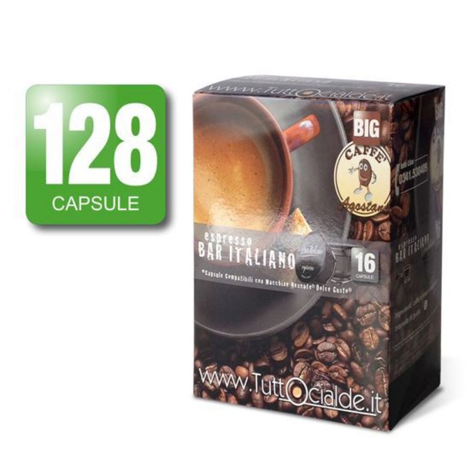 Picture of 128 Agostani BIG Espresso Bar Italian coffee capsules compatible with Nescafé Dolce Gusto