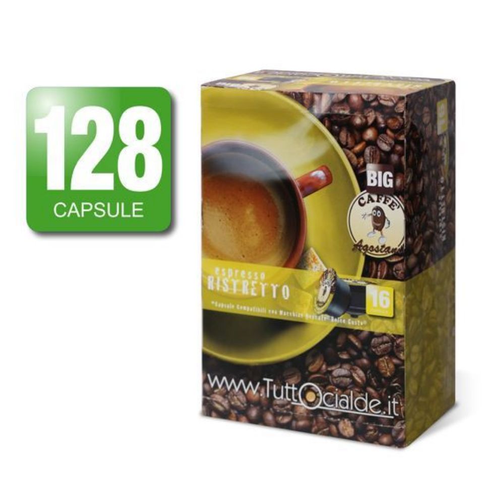Picture of 128 Agostani BIG Espresso Ristretto coffee capsules compatible with Nescafé Dolce Gusto system