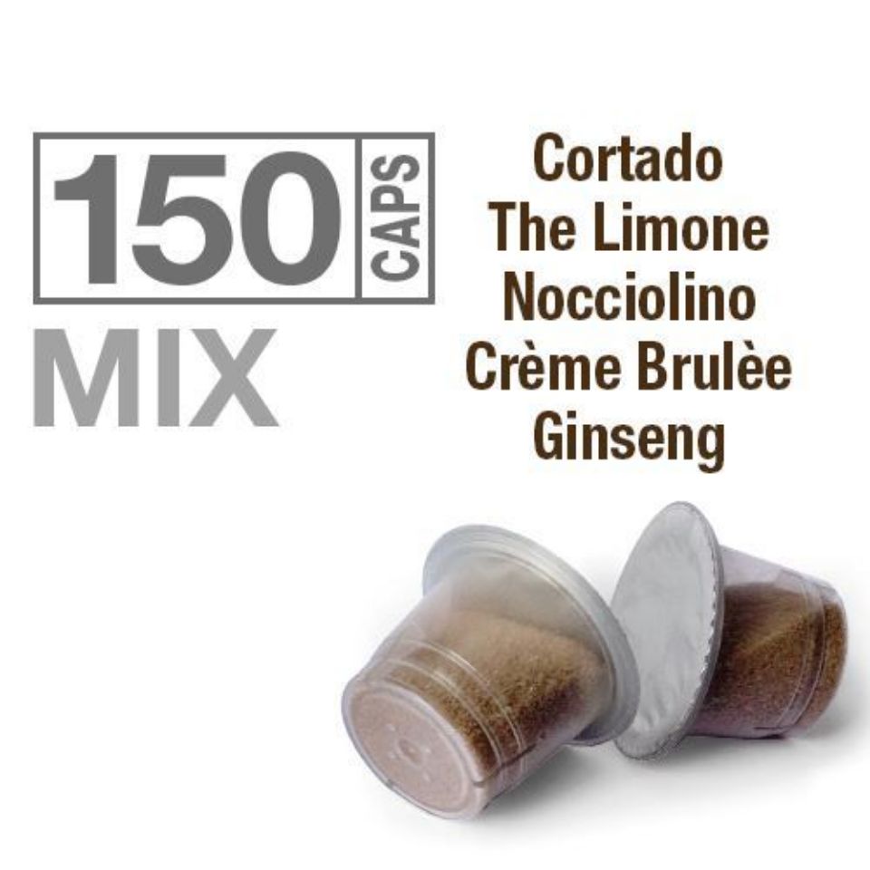Picture of OFFER: 150 NEW SOLUBLE MIX capsules Agostani Best Silver compatible Nespresso Free Shipping