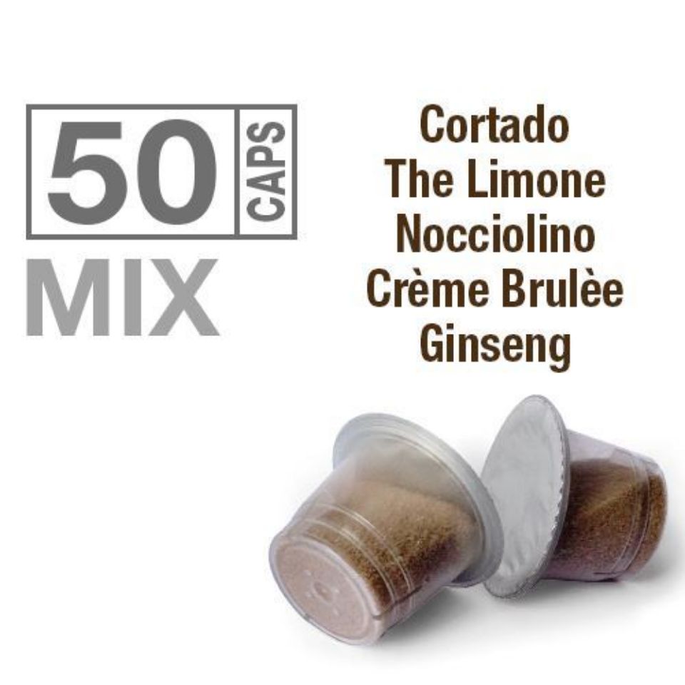 Picture of OFFER: 50 NEW SOLUBLE SOLUBLE MIX capsules of Agostani Best Silver compatible with Nespresso system