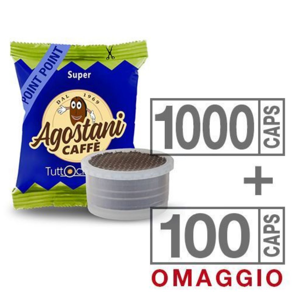 Picture of Offer: 1100 Agostani SUPER pods (10 boxes + 1 gift) compatible with Lavazza Espresso Point with Free Shipping