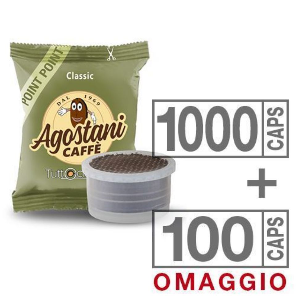 Picture of Offer: 1100 Agostani CLASSIC pods (10 boxes + 1 gift) compatible with Lavazza Espresso Point with Free Shipping