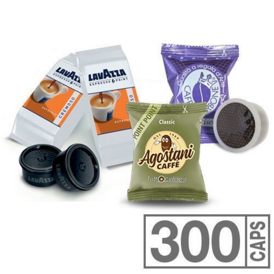 300 mixed coffee capsules for Lavazza Espresso Point machines, Free Shipping