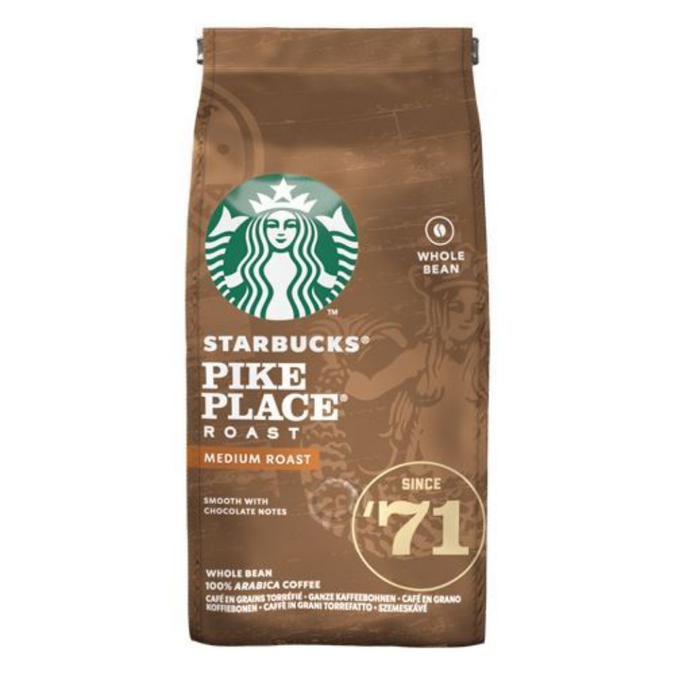 Starbucks Pike Place Roast Coffee Beans, 100% Arabica Medium Roasted Grans  200g pack