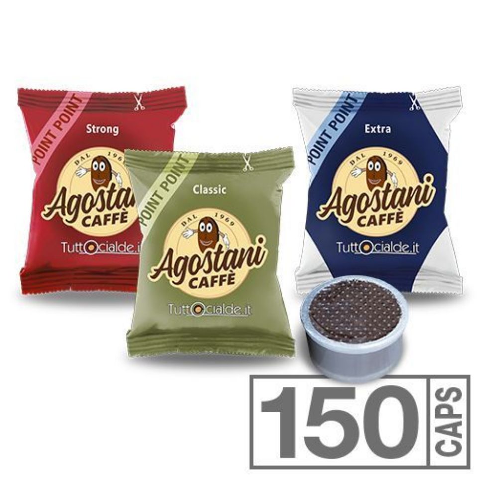 Picture of 150 mixed Agostani coffee capsules compatible with Lavazza Espresso Point Free Shipping
