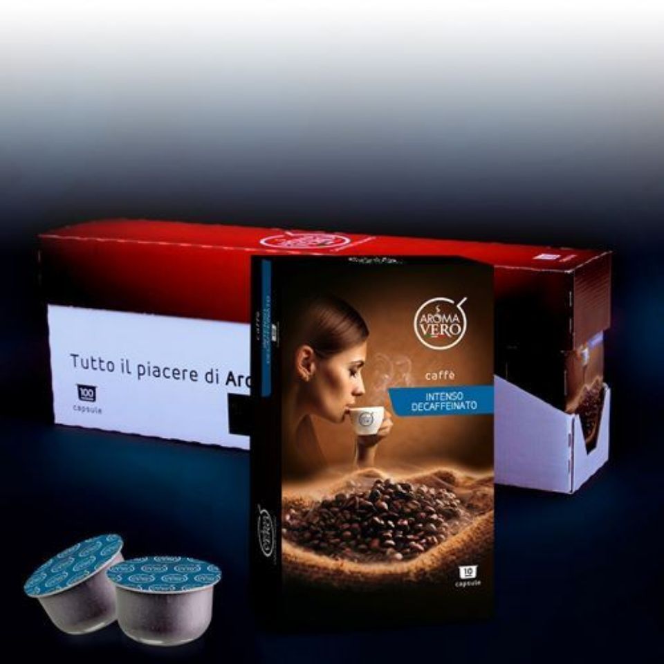 Picture of 100 coffee capsules DECAFFEINATED Aroma Vero with Free Shipping