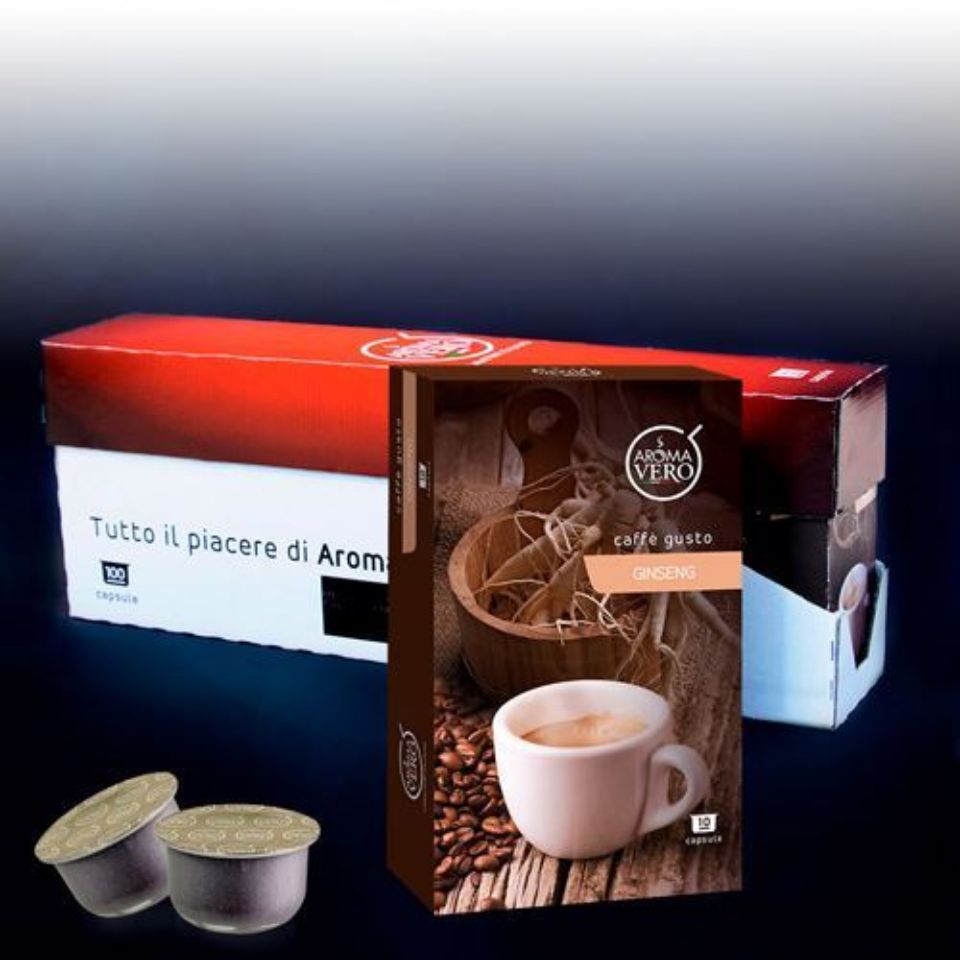 Picture of 100 coffee capsules GUSTO GINSENG Aroma Vero with Free Shipping