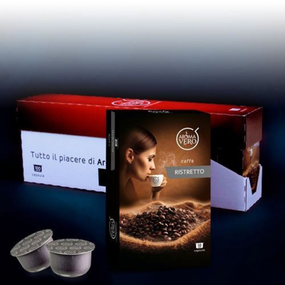 Picture of 100 coffee capsules RISTRETTO Aroma Vero with Free Shipping