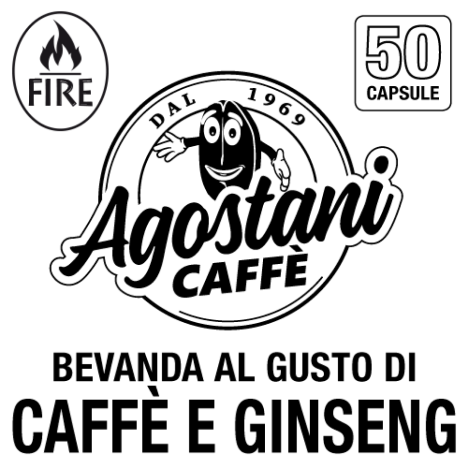 Picture of 50 capsules flavored drink of COFFEE AND GINSENG Agostani Fire compatible Fior Fiore Coop
