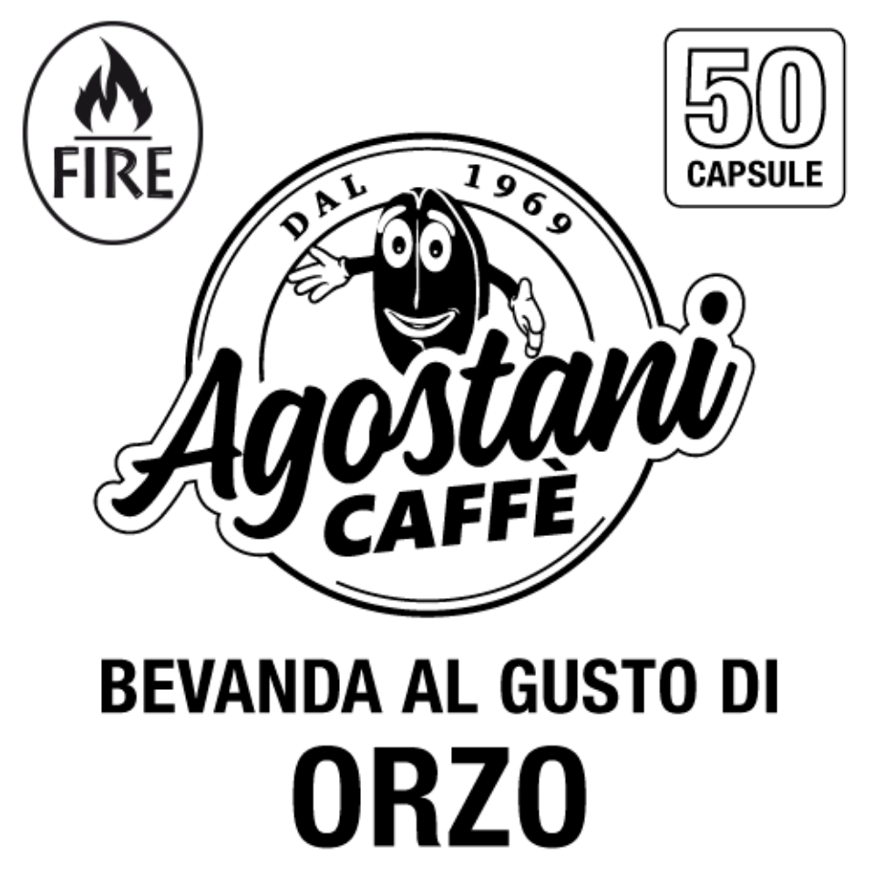 Picture of 50 BARLEY-flavored Agostani Fire drink capsules compatible with Mitaca MPS Illy and Che Amor di Caffè