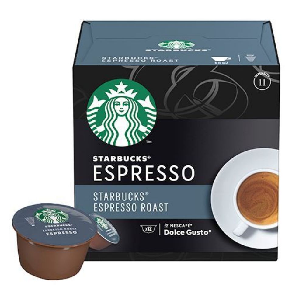 Picture of 12 STARBUCKS Espresso Roast capsules by Nescafé Dolce Gusto, for espresso coffee