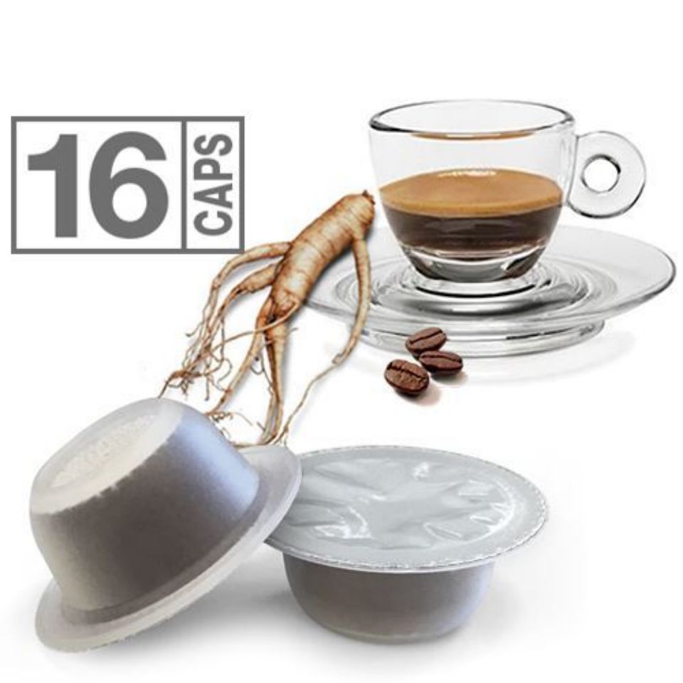 16 Bialetti compatible coffee and ginseng capsules