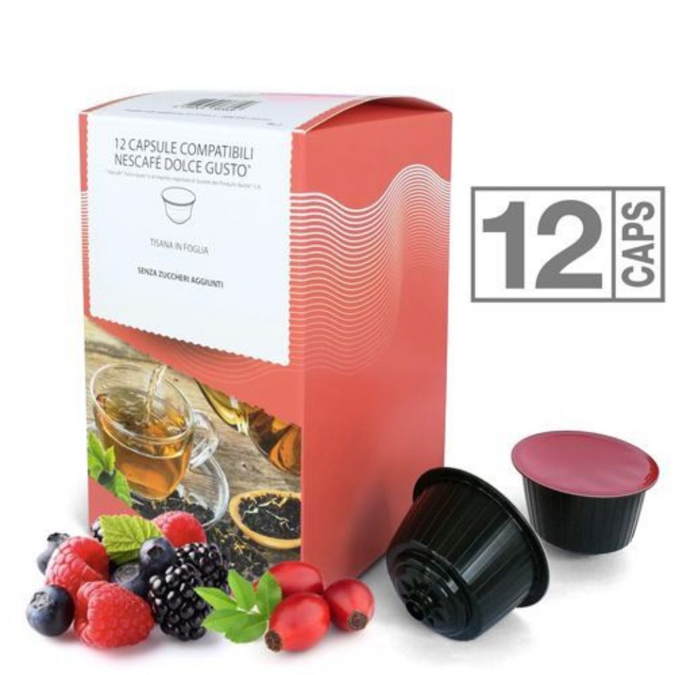 Picture of 12 Wild Berries Herbal Tea Capsules compatible with Nescafé Dolce Gusto system