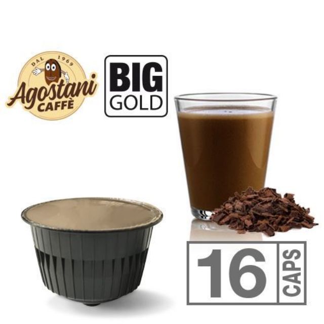 Show details for 16 Agostani BIG GOLD Chocolate Capsules Compatible with Nescafé Dolce Gusto 16 Agostani BIG GOLD Chocolate Capsules Compatible with Nescafé Dolce Gusto