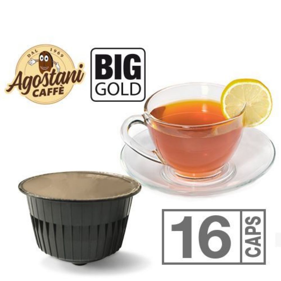 Picture of 16 Agostani BIG GOLD Lemon Tea Capsules Compatible Nescafé Dolce Gusto system