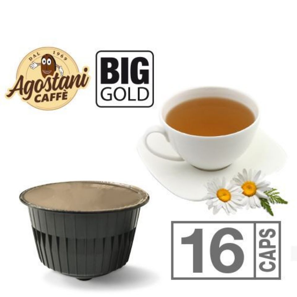 Picture of 16 Agostani BIG GOLD Chamomile Capsules Compatible with Nescafé Dolce Gusto system