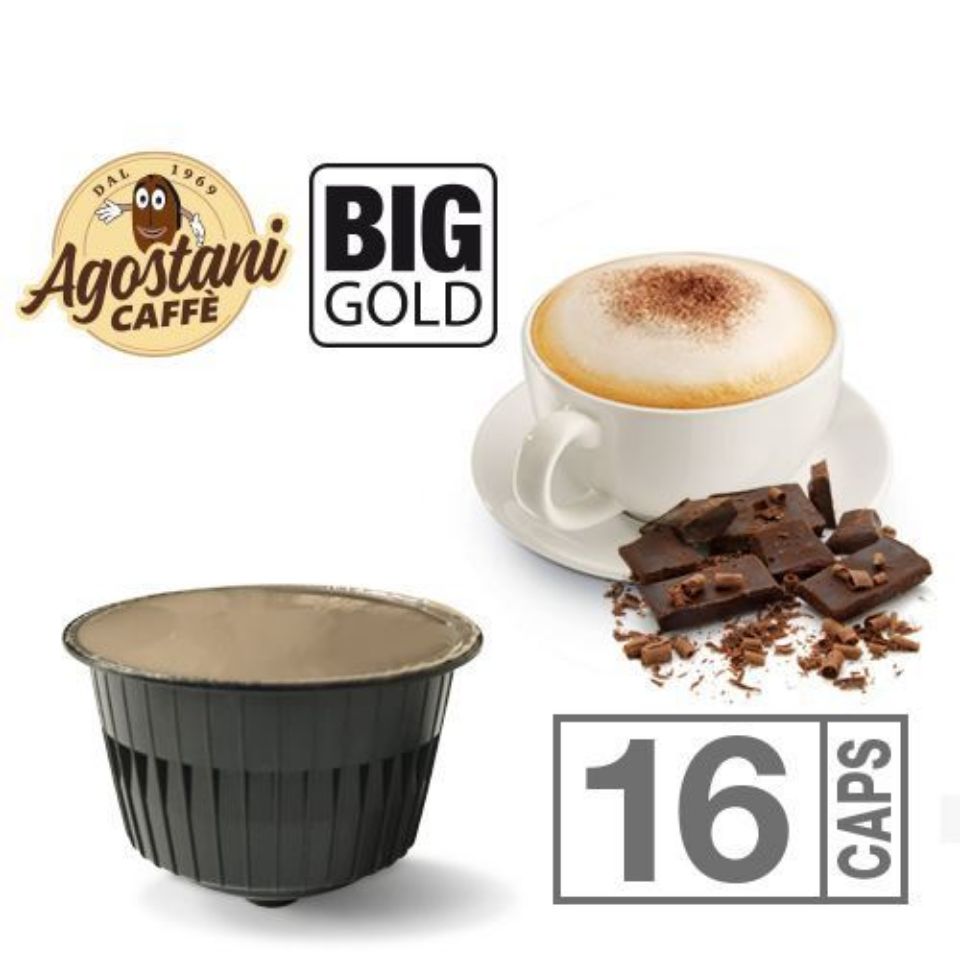 Picture of 16  Agostani BIG GOLD Capciock Capsules Compatible with Nescafé Dolce Gusto system