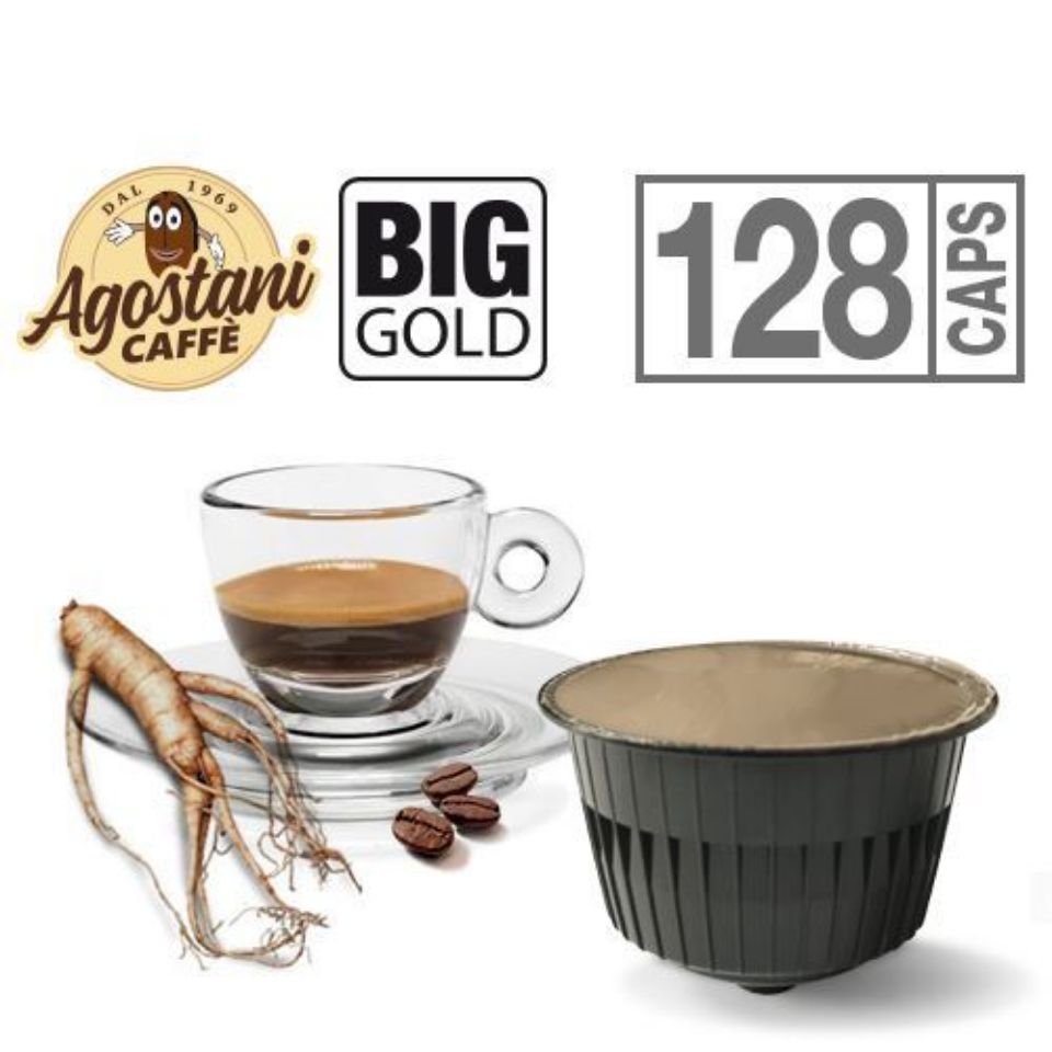 Picture of 128 Agostani Big Gold Ginseng Capsules compatible with Nescafé Dolce Gusto system (*Free Shipping)