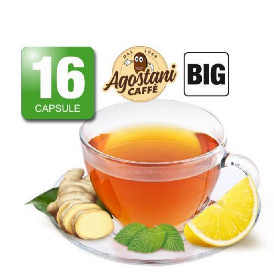 Picture of 16 Agostani Big Ginger and Lemon Tea capsules Compatible with Nescafé Dolce Gusto system
