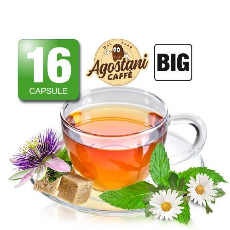 Picture of 16 Agostani Big TISANA RELAX capsules Compatible with Nescafé Dolce Gusto system