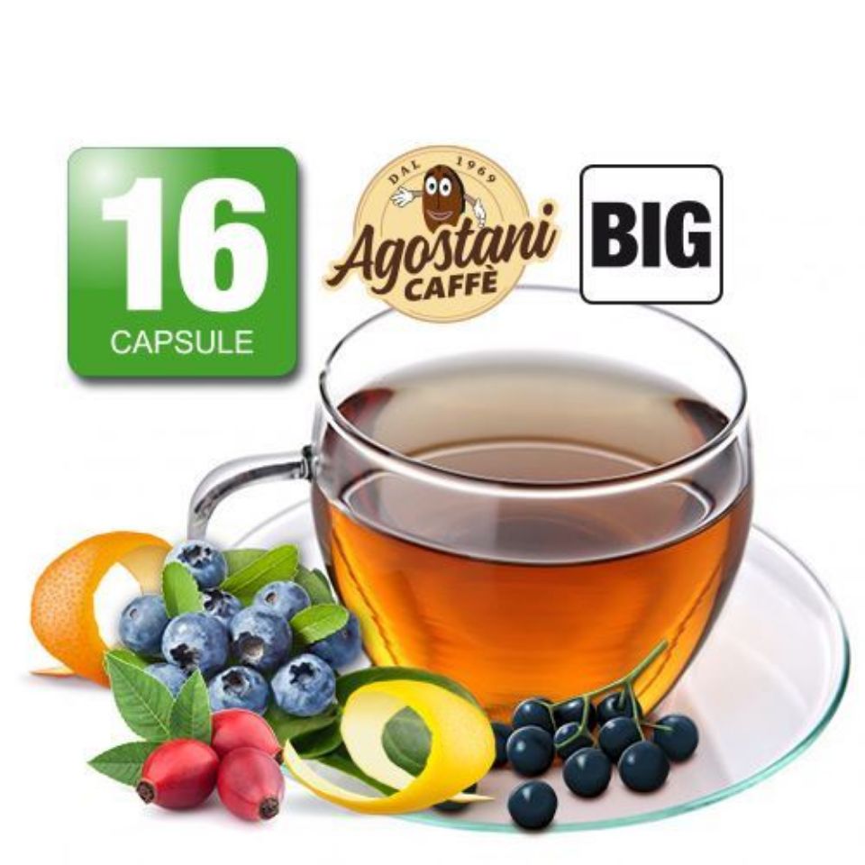 Picture of 16 Agostani Big Blueberry and Mixed Fruits Capsules Compatible with Nescafé Dolce Gusto system 