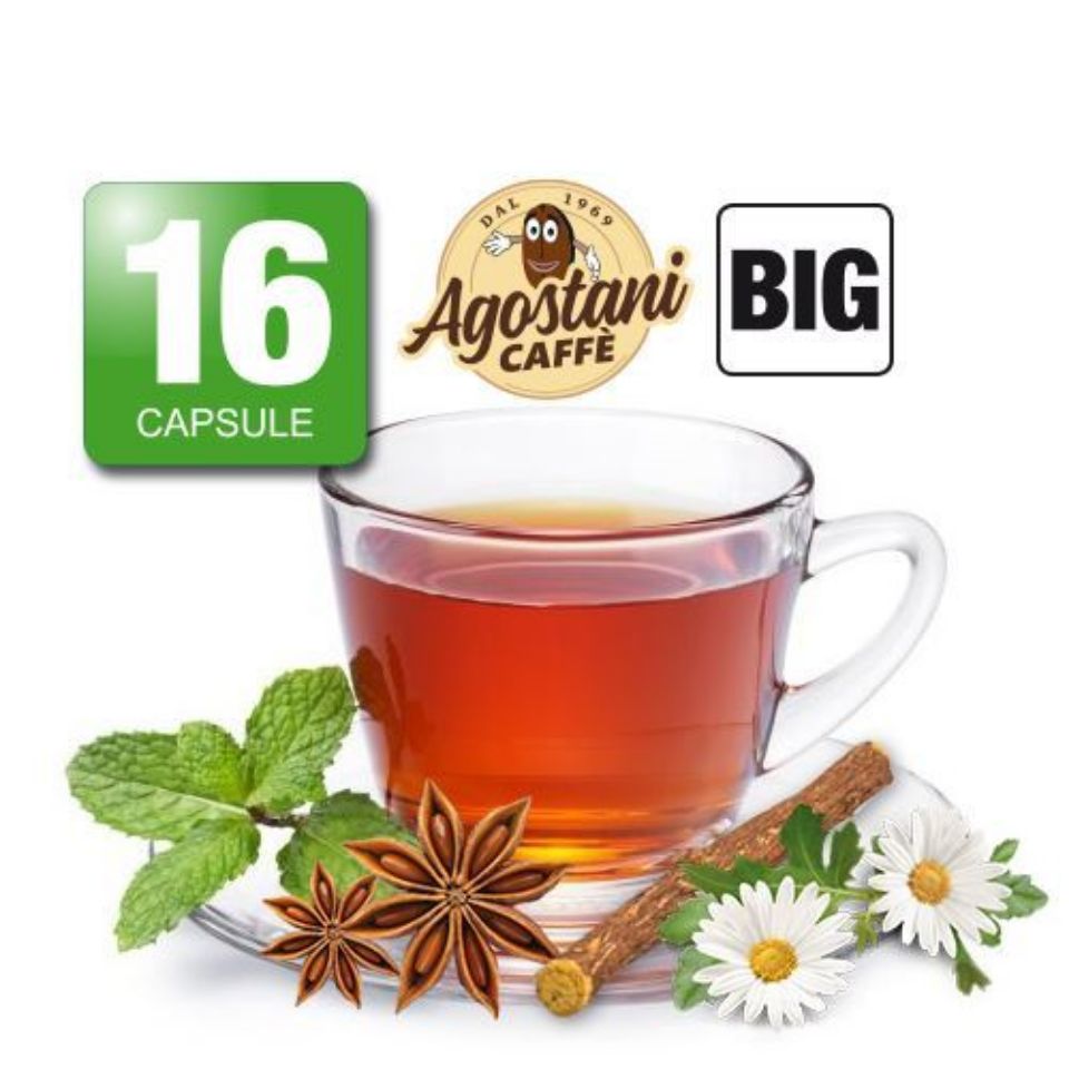 Picture of 16 Agostani Big Tisana Digestiva capsules Compatible with Nescafé Dolce Gusto system