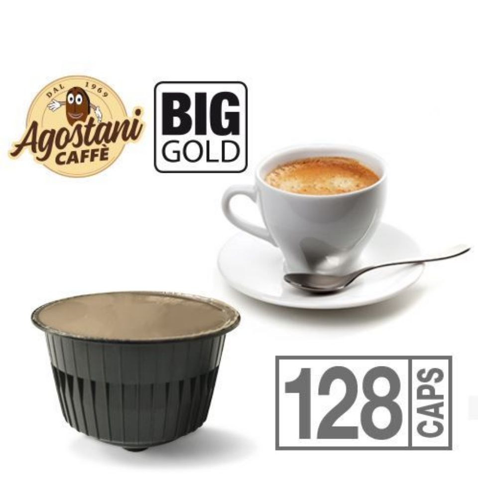 Picture of 128 Agostani BIG GOLD Espresso Decaffeinato capsules compatible with Nescafé Dolce Gusto system
