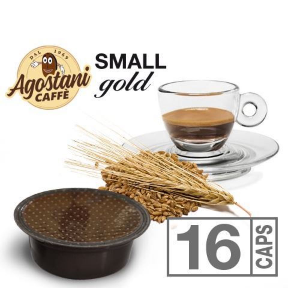 Picture of 16 SMALL GOLD Agostani Barley capsules compatible with Lavazza a Modo Mio