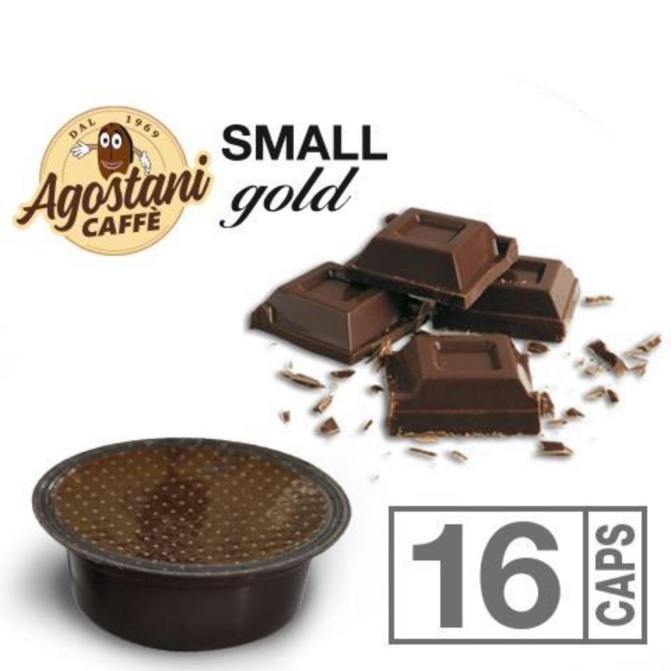 Picture of 16 Agostani SMALL GOLD Chocolate capsules compatible with Lavazza a Modo Mio Picture of 16 Agostani SMALL GOLD Chocolate capsules compatible with Lavazza a Modo Mio